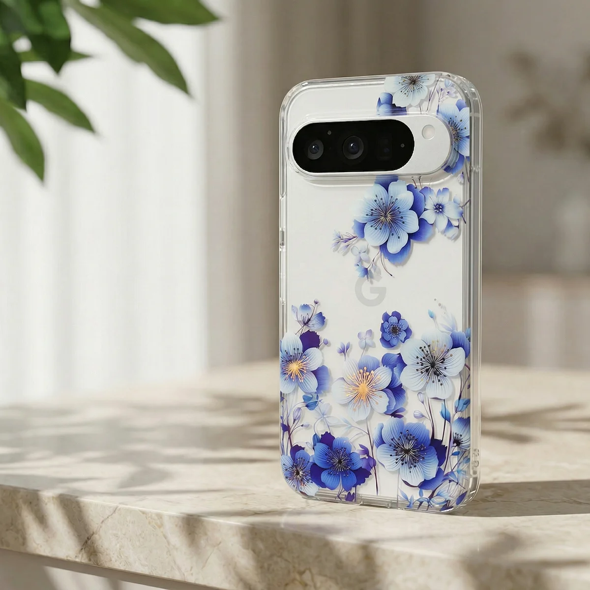 Luxury TPU Phone Case with Flower Feather Design and Colorful Coating