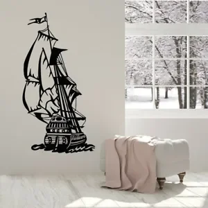 Ocean Pirate Ship Boats Wall Sticker Vinile Wall Decal Barca A Vela Old Sea Ship Sailing Ocean Style Stickers Decorazione Della Casa G3708