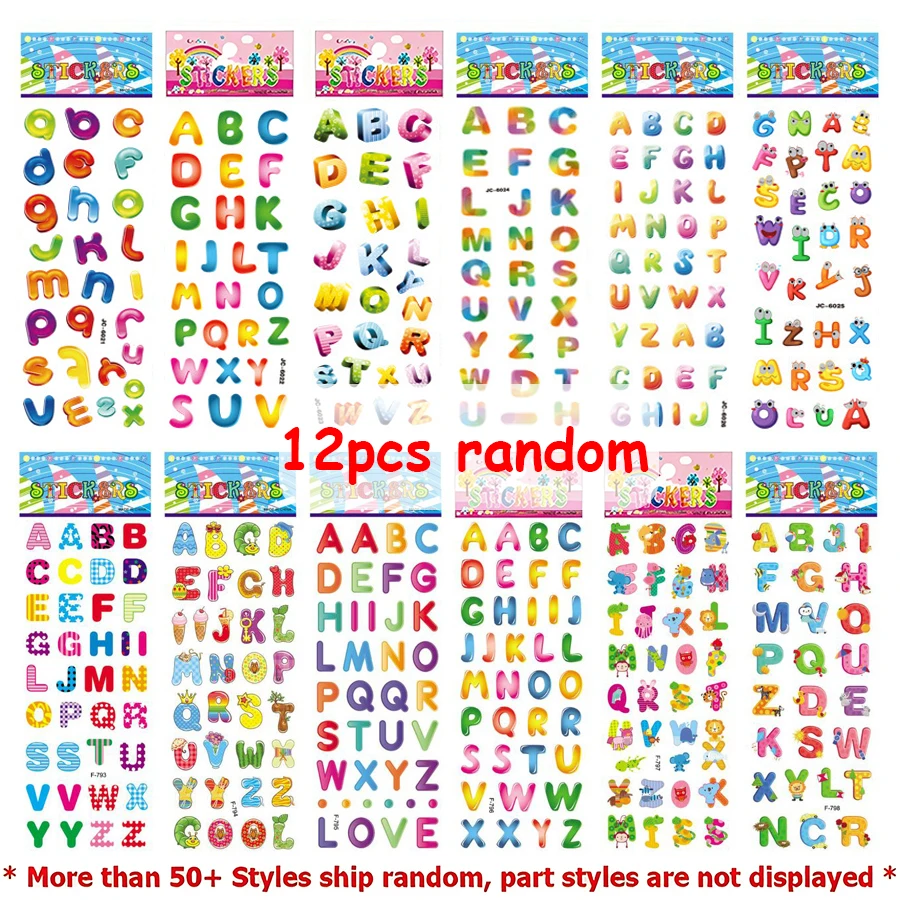 Cartoon Letter Design Bubble Stickers - Self-Adhesive Decorative Set