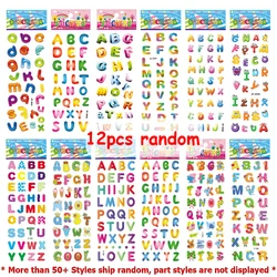 Cartoon Letter Design Bubble Stickers - Self - Adhesive Decorative Set (12pcs)