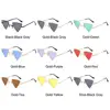 Triangular Small Hippie Sunglasses Metal Frame UV400 Protection Sun Glasses for Women & Men Tinted Colorful Lens Punk Shades 5