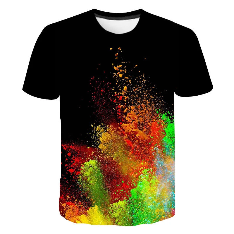 Camiseta Manga Corta Cuello Redondo Hombres Impresión En 3d