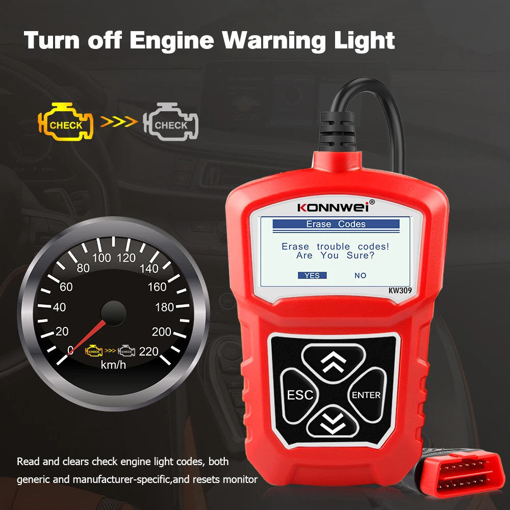 KONNWEI OBD1 Scanner Engine Fault Code Reader KW309 Automotive Scanner