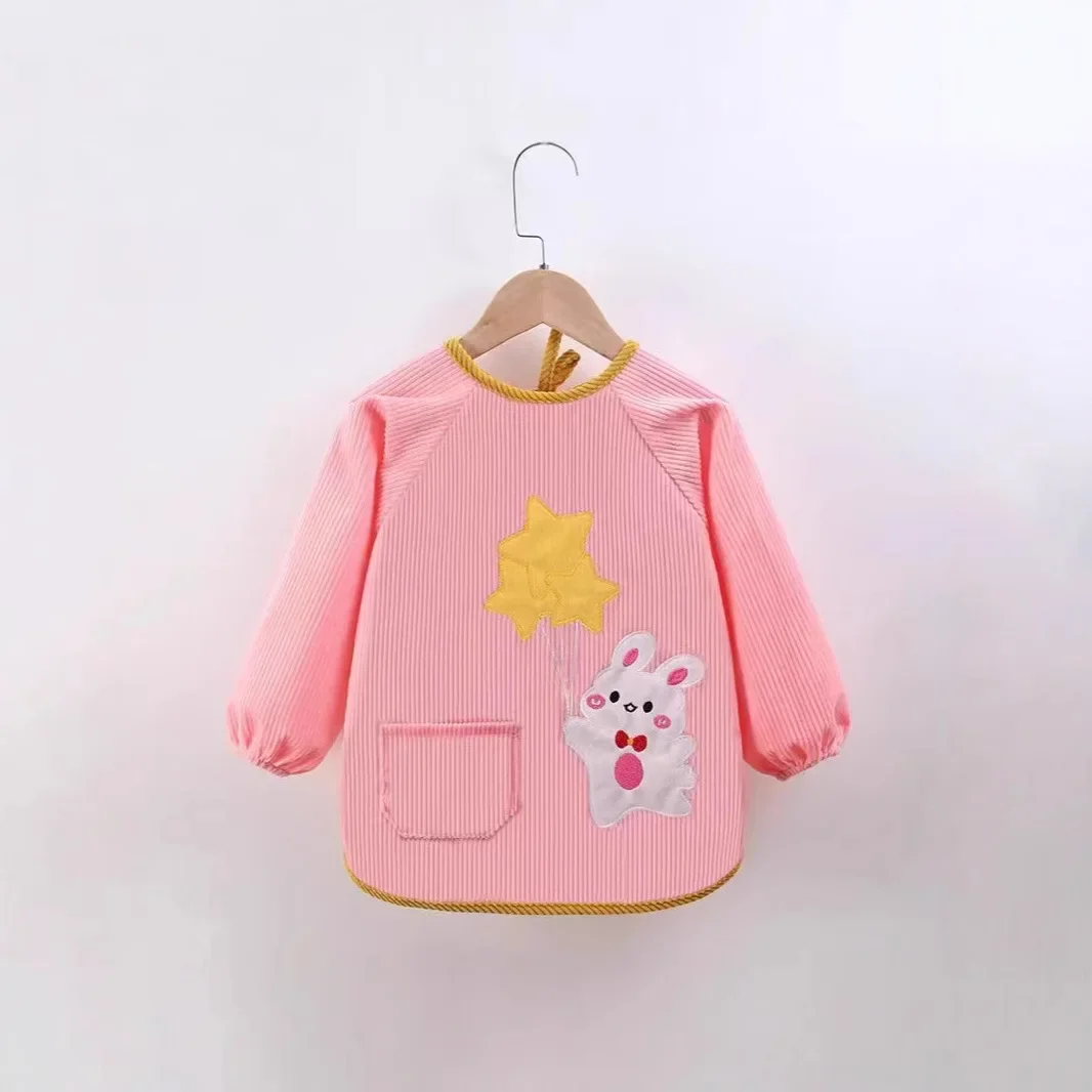 Children's Waterproof Dirty Proof Cover up Long Sleeve Baby Clothes Unisex Kids Protection Coat Fall Winter Season AE Stock