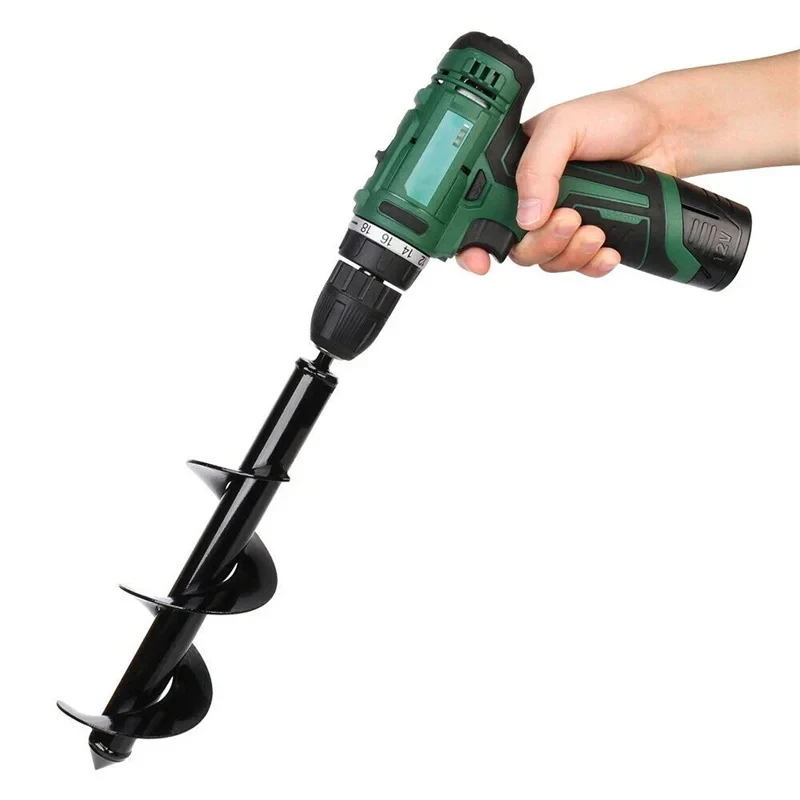 10x57cm Earth Auger Spiral Drill Bit Planter Drill Auger Yard Gardening Bedding Planting Hole Digger Replacement Garden Tools 6