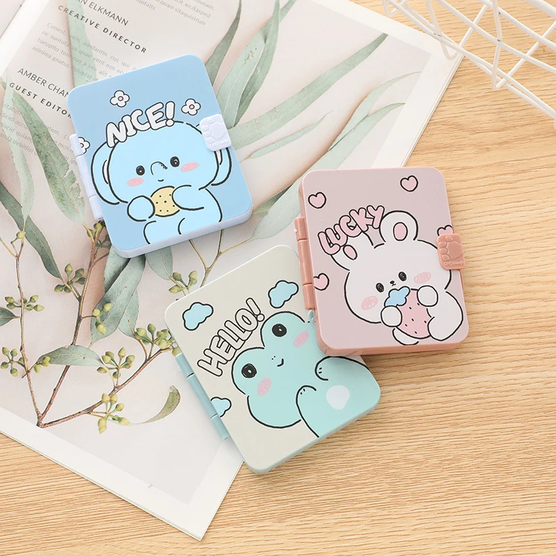 Cartoon Mirror Kawaii Accessories Portable Folding Touch Up Mirror Comb Set Cartoon Fashion Girl Gift