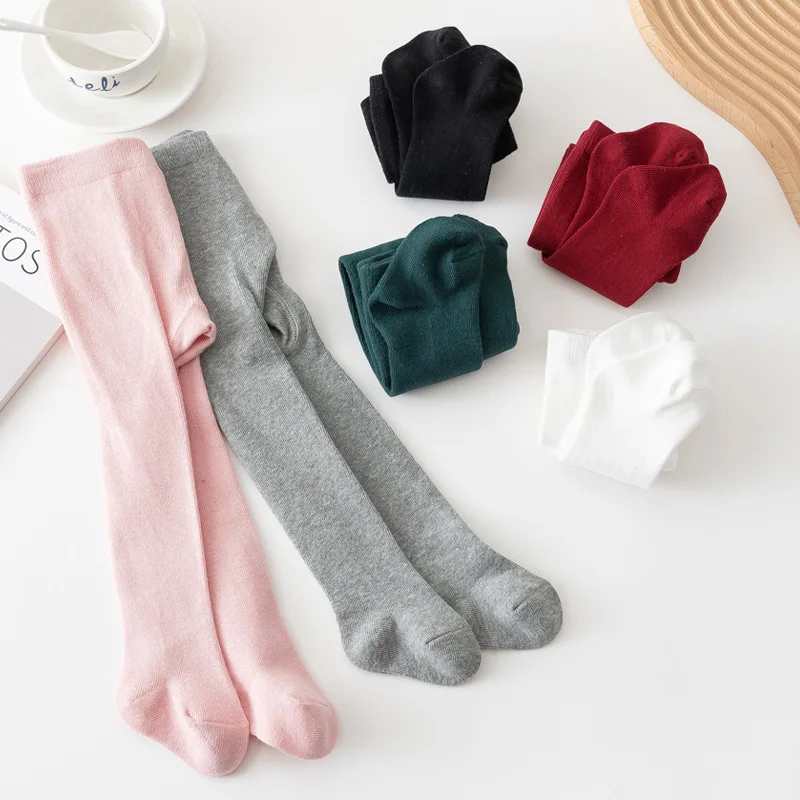 Baby Boys Girls Tights Spring Autumn Solid Color Cotton Elastic Pants Newborn Girl Leggings High Waist Infants Pantyhose knit tights girls pantyhose children stockings