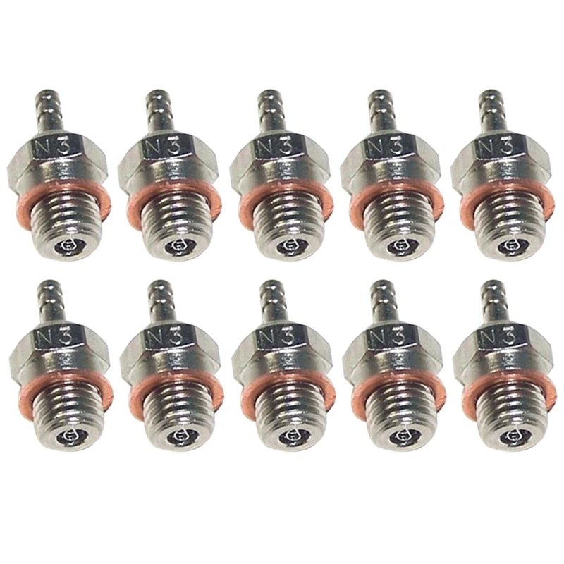 10X N3 Hot Glow Plug Spark Per Hsp 70117 1/10 1/8 Rc Buggy Truck Vertex Sh Nitro Parti Del Motore