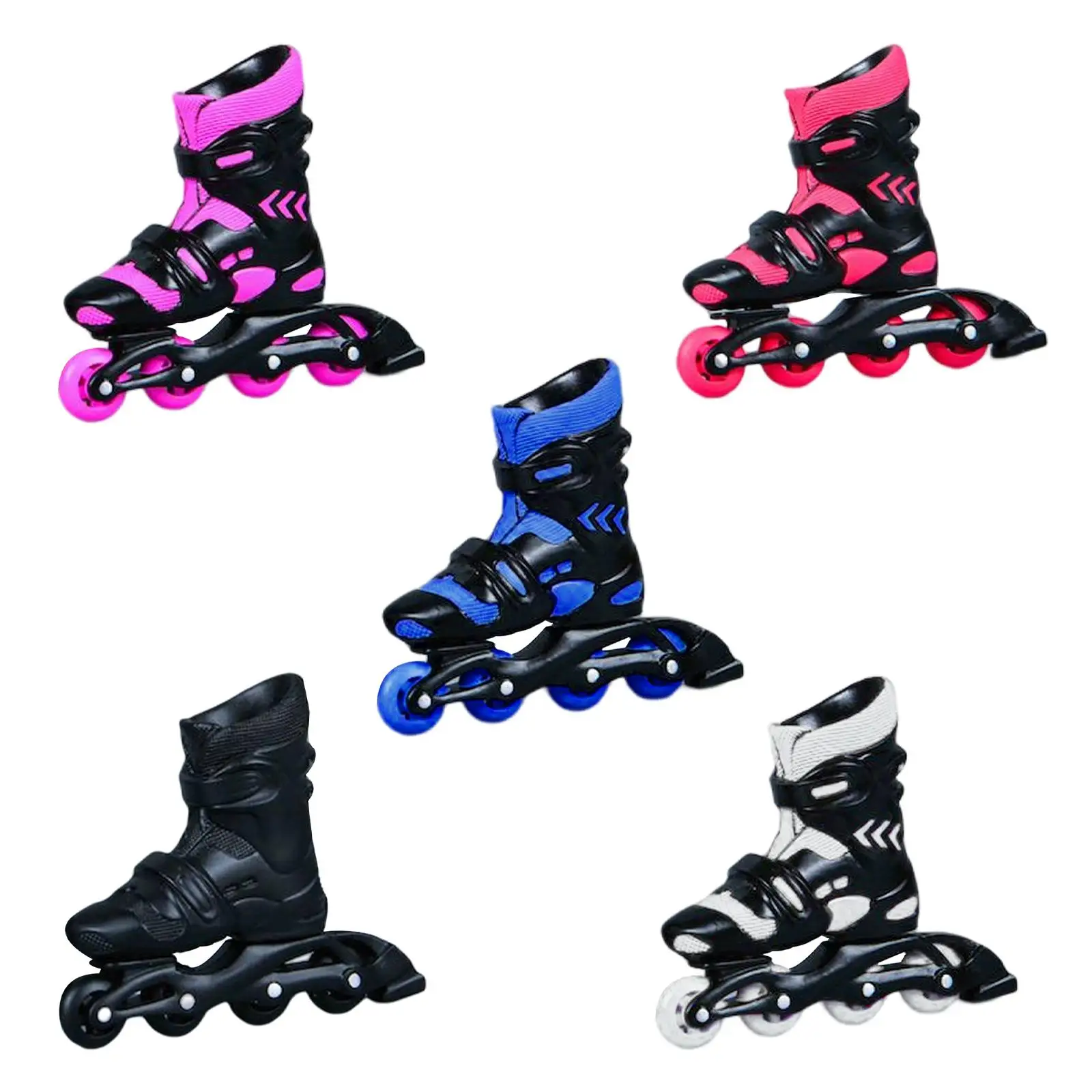 

1 Pair 1/6 Scale Roller Skates Collection Toys Miniature Shoes for Doll 12 inch Male Action Figure Dress up Accs