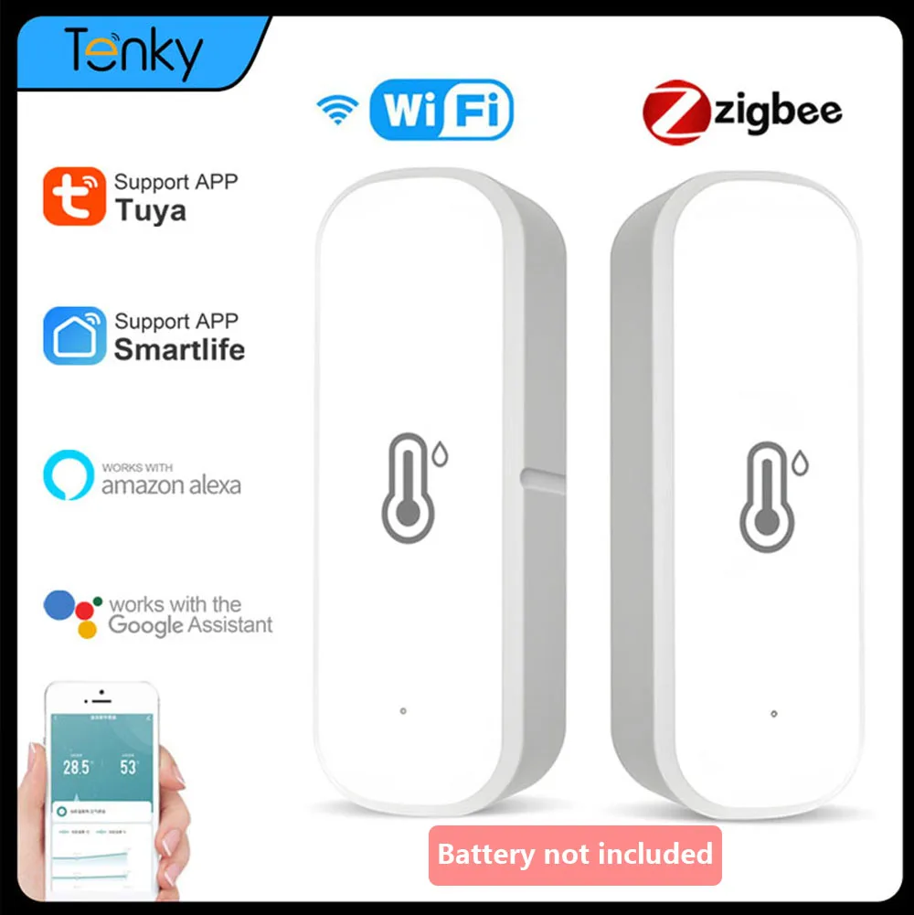 Tuya ZigBee/wifi Smart Temperature And Humidity Sensor Battery Powered ZigBee Smart Home