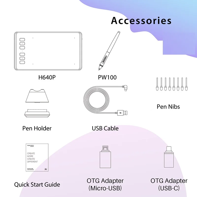 Huion Ultralight Comprimidos Gráficos H640p H950p Tablet Digital Desenho Caneta Tablet Tablet com Bateria-livre Stylus para o Telefone Android do pc Mesa Digitalizadora - Imagem 6