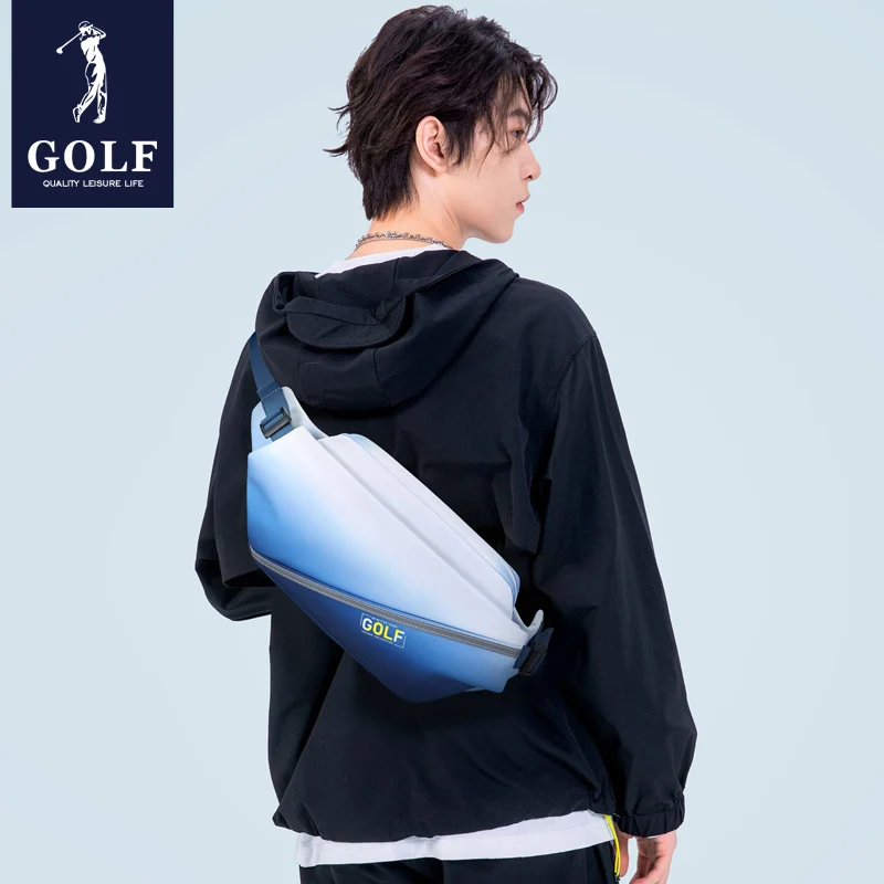 Bolso de pecho de GOLF para hombre y mujer, bandolera de un solo hombro, Mochila deportiva de ocio gradiente, bolso de cintura de lona de moda