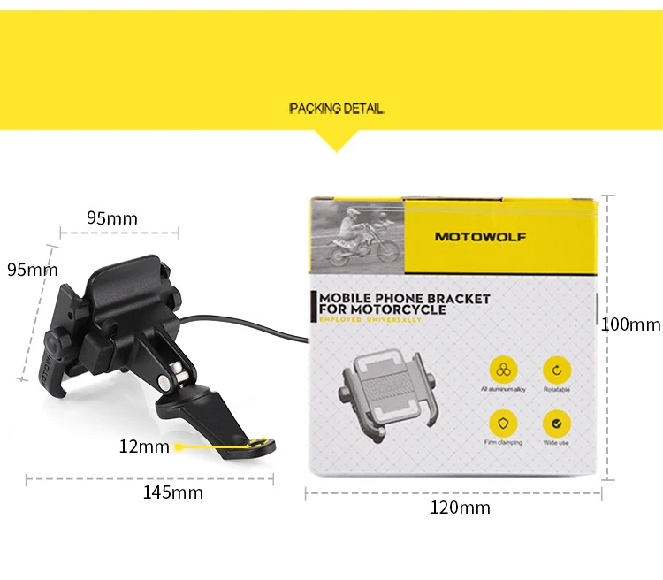 Aluminum Alloy Motorcycle Motorbike Handlebar Phone Holder Universal Rearview Mirror Bike Bicycle Holder Soporte Celular Moto flexible mobile holder