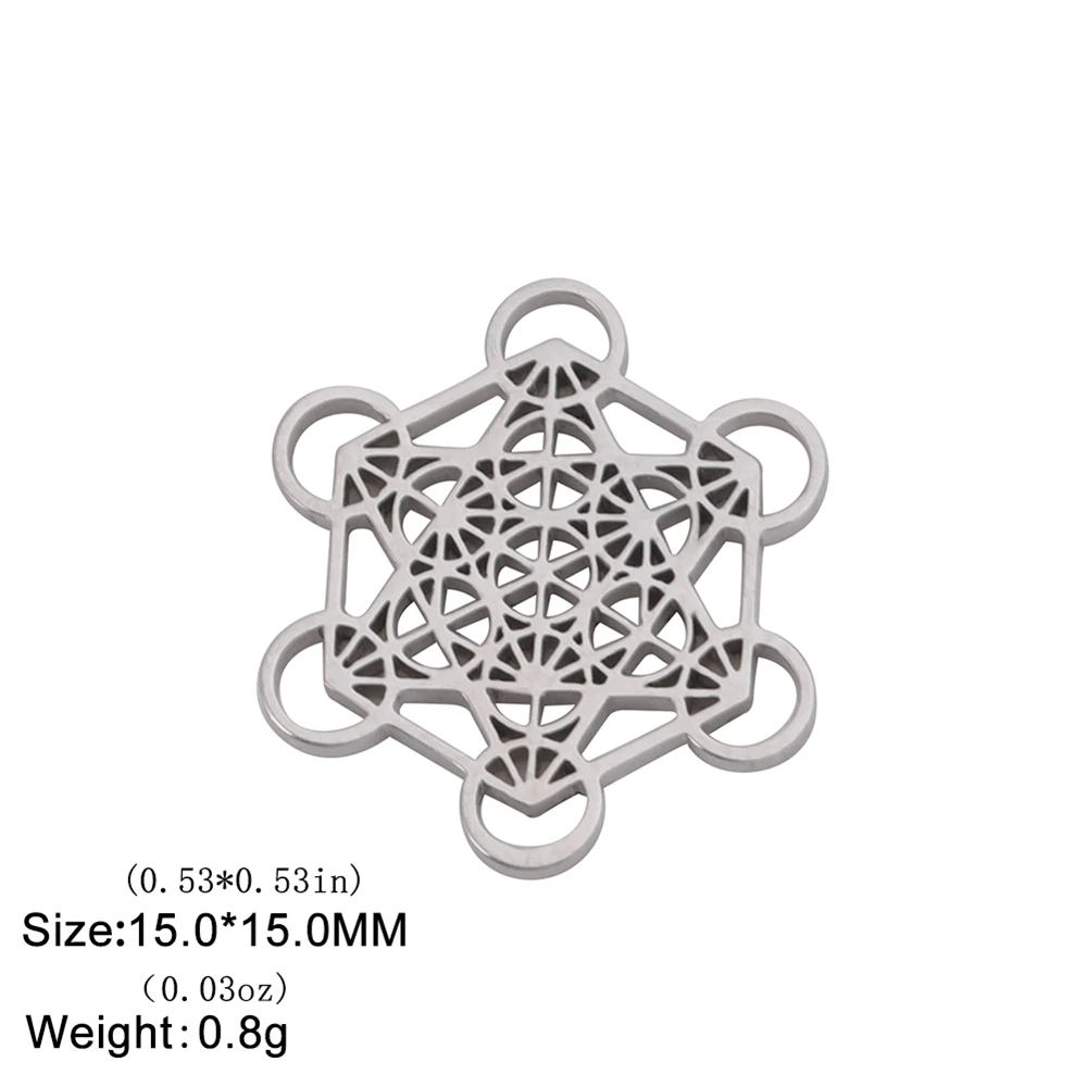 Edelstahl Erzengel Metatron Würfel Charms für Schmuckherstellung Großhandel Diy Halskette Armband geometrische Anhänger Zubehör – Detail 7