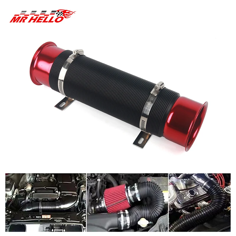 76MM Car Cold Air Turbo Intake Inlet Pipe Adjustable Flexible Duct Tube Hose Cold Feed Duct Pipe