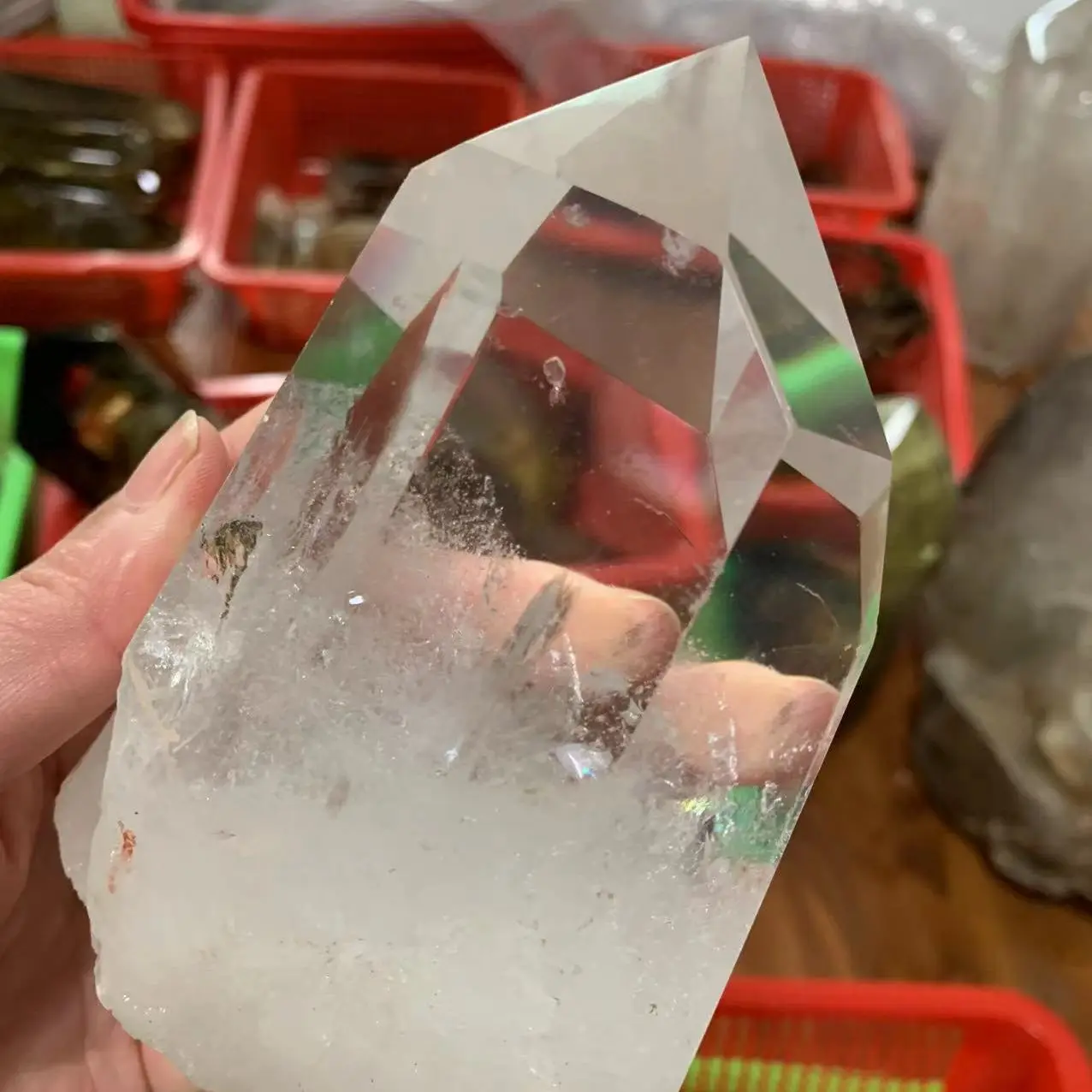 Beautiful Natural Transparent Crystal Point Natural Crystal Energy Tower 2