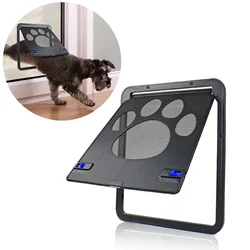 Cat Dogs Flap Doors With Security Lock Flap Door Dog Cats Kitten Magnetic Screen Outdoor Garden Small Pets Kit Gate For Cat Dog