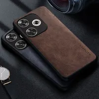 Premium Luxury leather Phone Case for Xiaomi Poco F6 Pro Funda Business Style Solid color Phone cover for poco f6 1