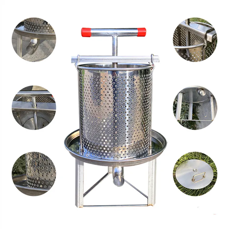 Mesh Honey Press Machine Manual Honey Extractor Beekeeping Tool Stainless Steel Fruit Juice Wine Olive Oil Cheese Presser