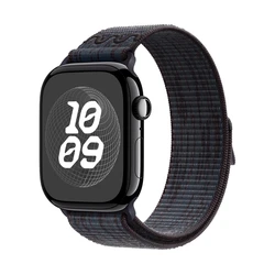 Premium Nylon Sport Strap for Apple Watch - Versatile & Durable Band Loop (New Black Blue)
