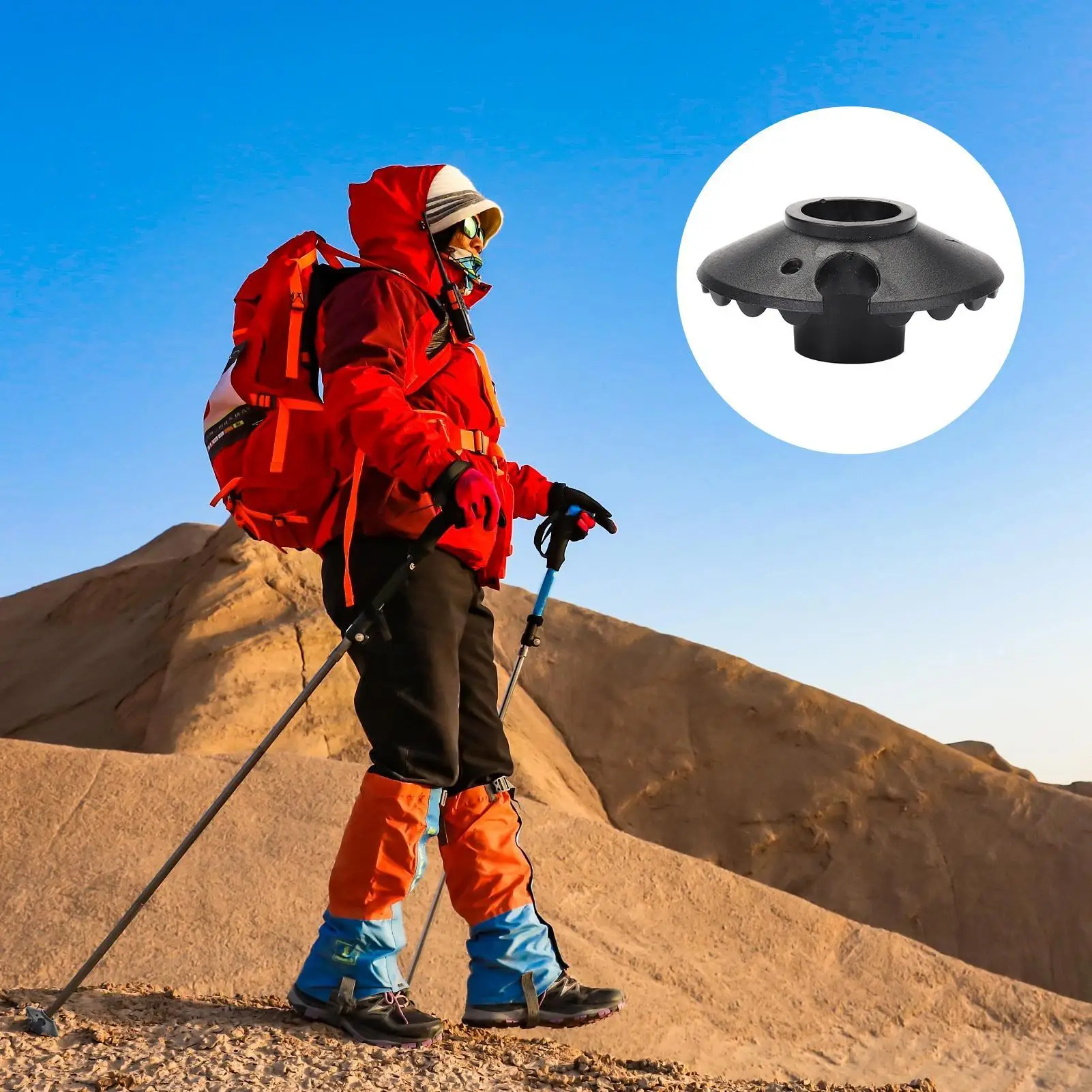 Set of 2 Trekking Pole Baskets Walking Sticks Tip Snow Baskets Replacement Tips Protectors Snow Baskets Mud Baskets for Trekking