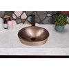17004 Pure Copper Hand Hammered Oval Skirted Bathroom Vanity Sink (17 inches),Matte Black,Classic White 5