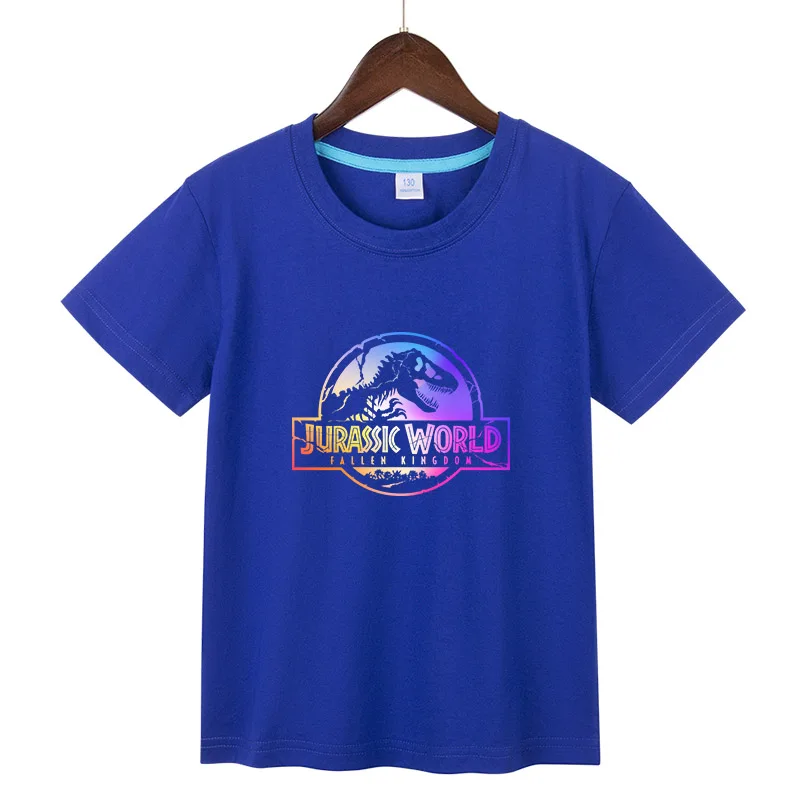 

Jurassic Park Logo Tie Dye Gloss Graphic Children T-Shirt Cotton Summer Boy Short Sleeve T Shirts Tee Casual Baby Tops