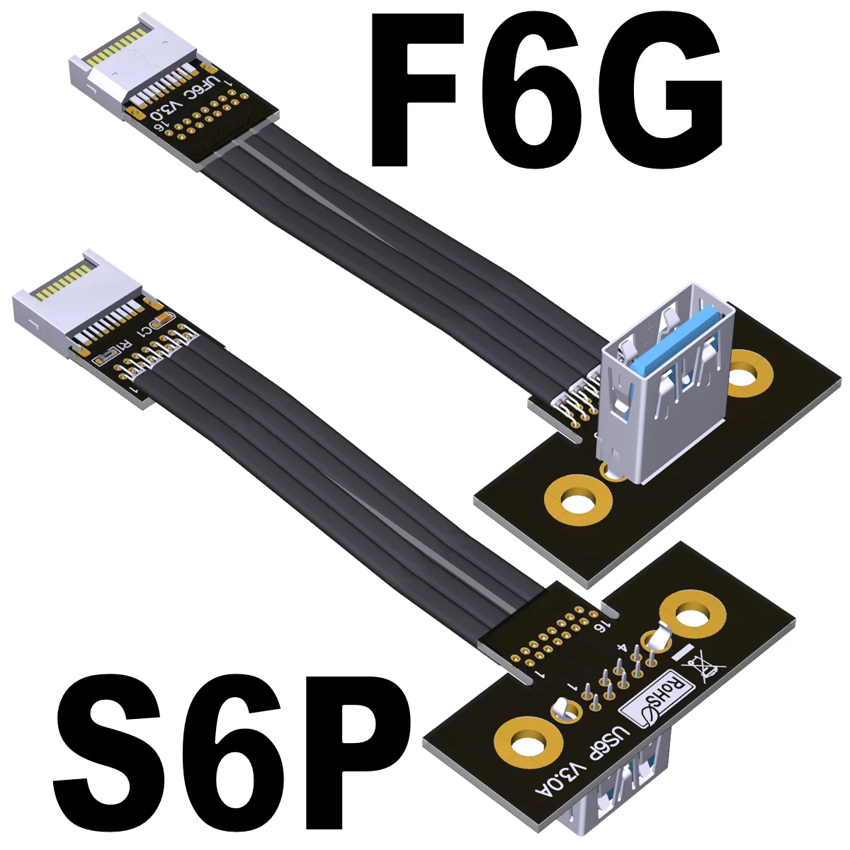 16P Up Down Angle USB 3.1 Type-A Female Socket To Motherboard USB3.1 Internal 20Pin Type-E Male Flat Extension Cable 10Gbps