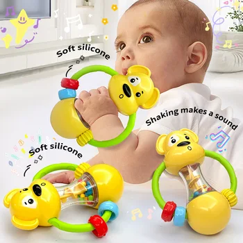 Baby Rattles Toys 0 12 Months Newborn Sensory Grasp Toys Hand Bell Develop Activity Game Cute Animal Rattles for Infants Gifts
