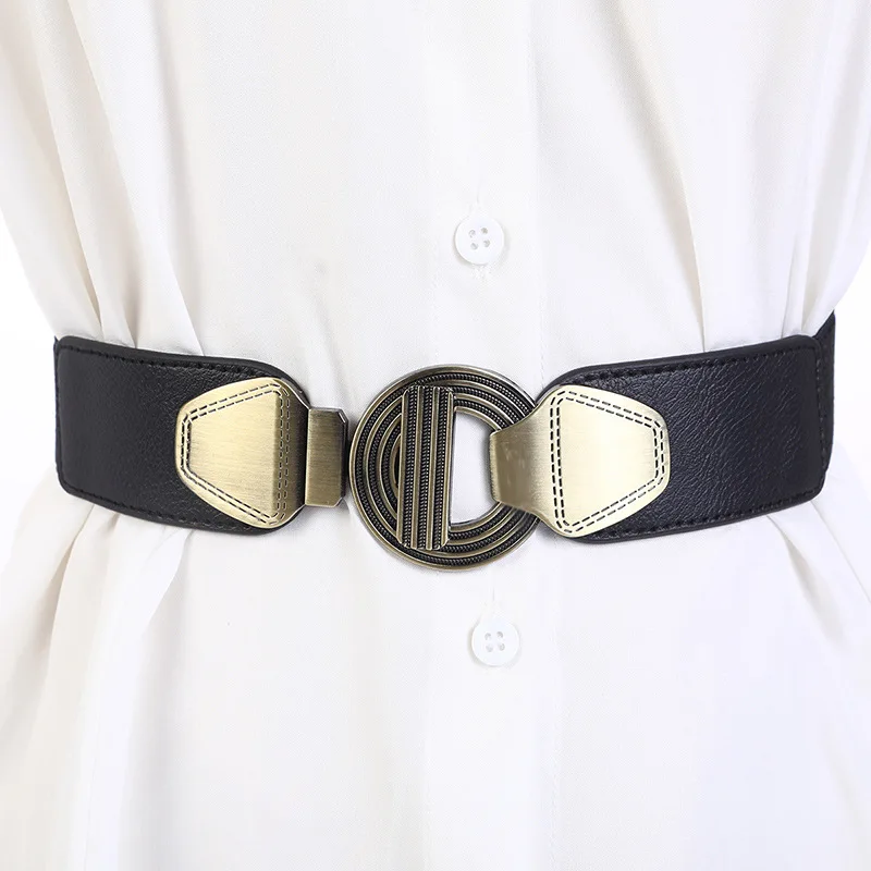 Elastic Waist Gold Waist Cincher Belt Women's Elastic Stretch