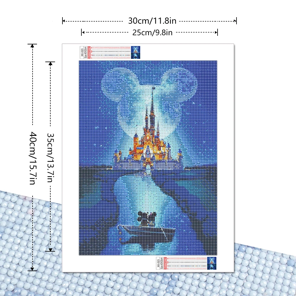 Diamond Painting Disney 5D Diamond Painting Castle And Mickey Mouse Full Drill Round Mosaic