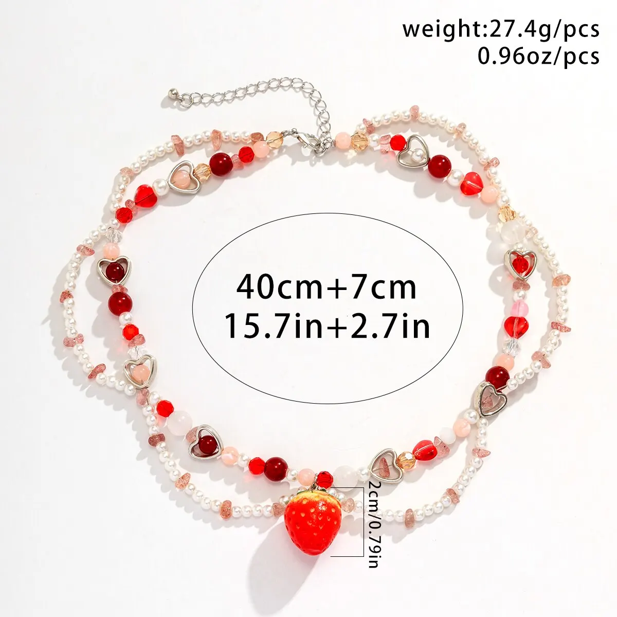 Sb2f4440b056e44b38400e3e04db5a70cg Sweet Imitation Pearl Strawberry Pendant Choker Necklace for Women Korean Fashion Love Heart Beaded Clavicle Chain Y2K Jewelry Mallzona