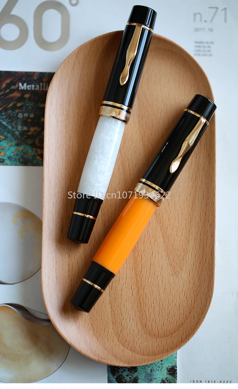 Penna Stilografica A Pistone Di Alta Qualà Trasparente Bianco Proiettile Ago 0.38mm 0.5mm - Foto 4