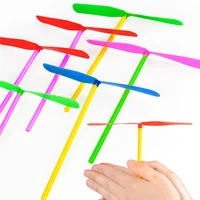 Plastic Bamboo Dragonfly Shape Hand Push Flying Propeller Outdoor Sports Game Kids Toy Gift Rotating Flying Arrow Outdoor Games 1