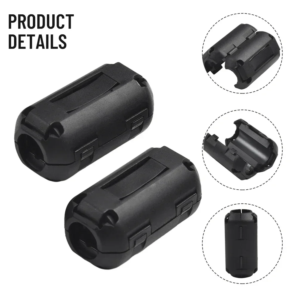 Cable Filter 5x 5mm 7mm 9mm 11mm 13mm Black NI-ZN Anti-Jamming Toroidal Clip-on Clamp RFI EMI Noise Magnetic Ferrite Core