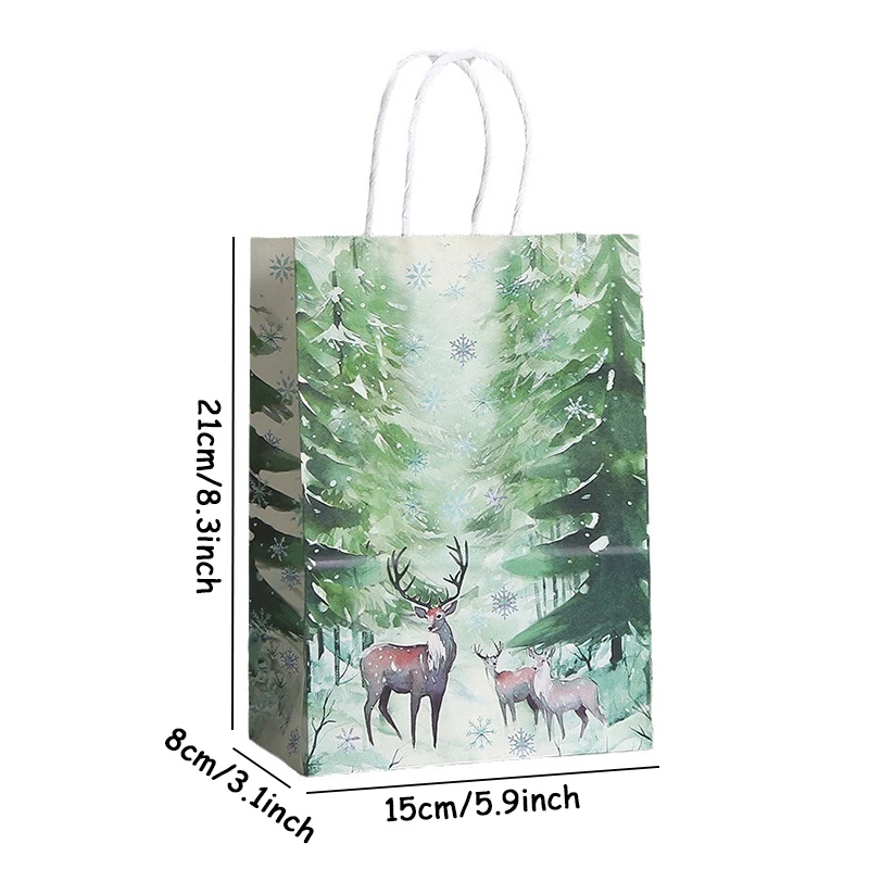 24 Pz Sacchetti Regalo di Natale Kraft, Euakee 6 Stili Stampa Squisita