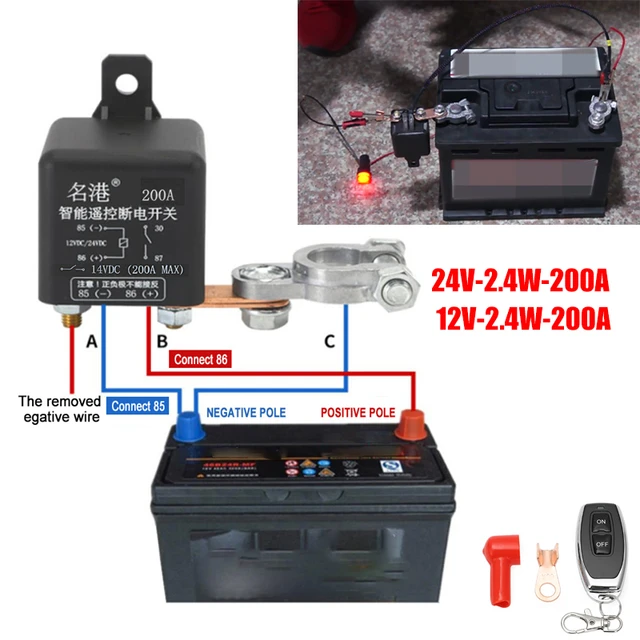 12V Auto Batterie Hauptschalter Trennschalter Drahtlose Fernbedienung Kit  Neu