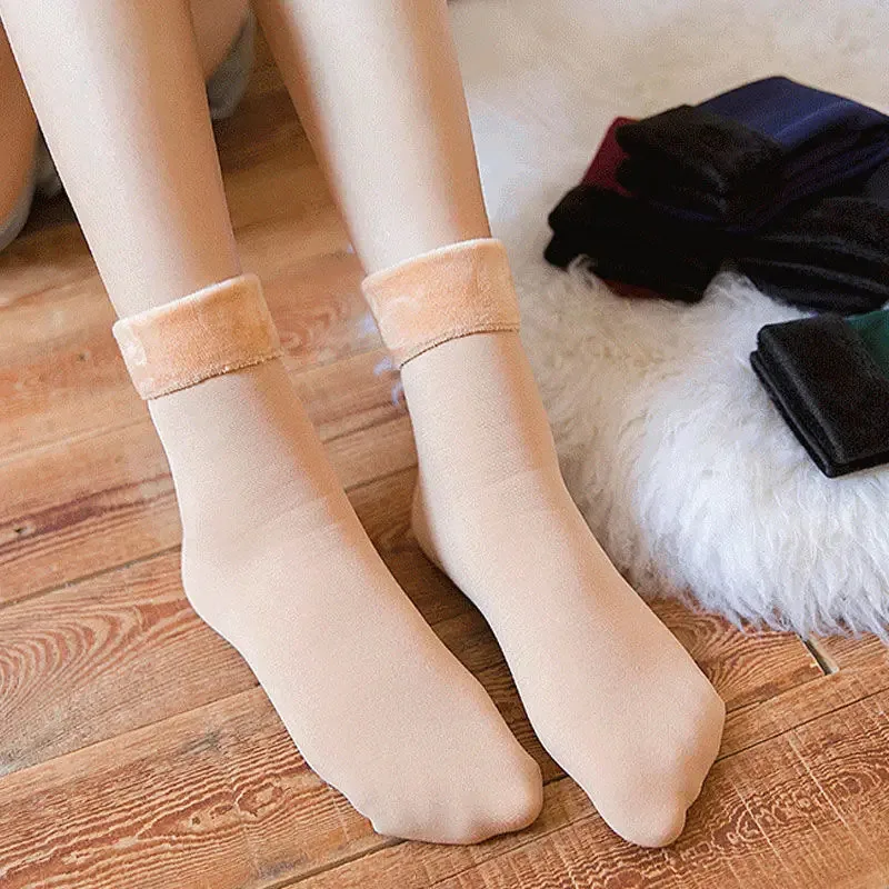 1/10/20Pair Women Winter Warm Thicken Short Thermal Cashmere Wool Socks Nylon Snow Velvet Boots Home Floor Calcetines Mujer Sock