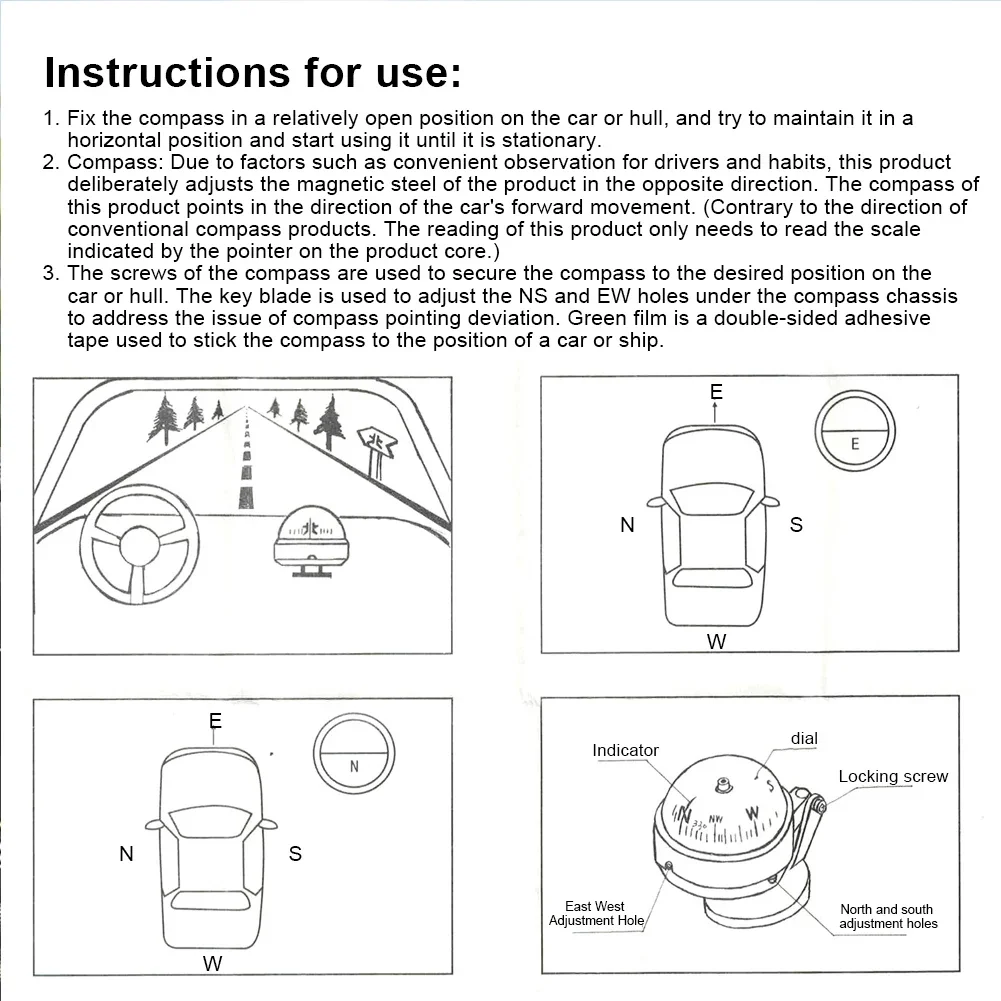 Navigation Compass Ball Shaped Vehicle Navigation Car Compass Dial Sea Pivoting Marine Boat Compass Splashproof Sea Marine Electronic
