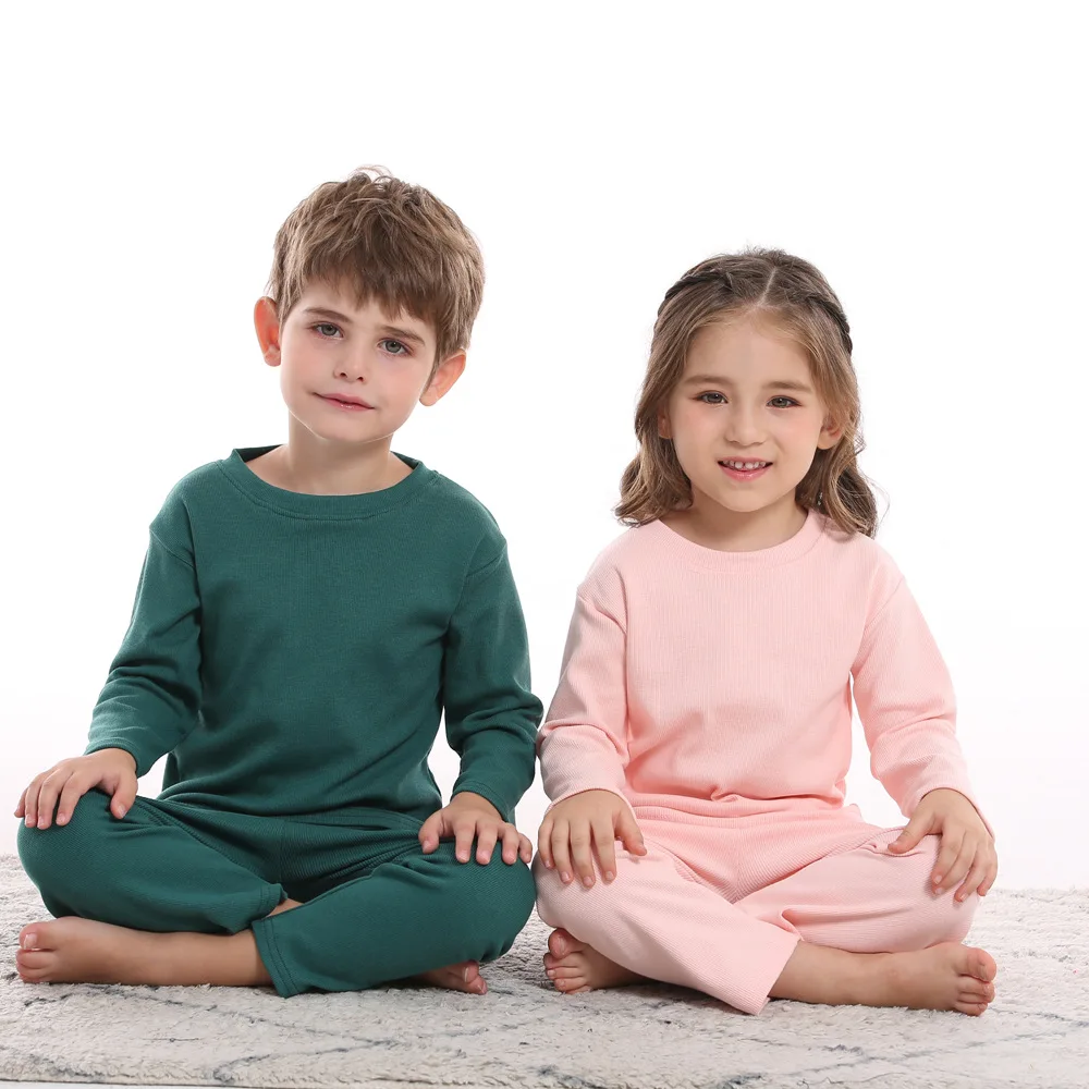 Children's Pajamas Autumn Clothing Set Boys And Girls' Underwear Base Coat, Children's Cotton Home Clothing