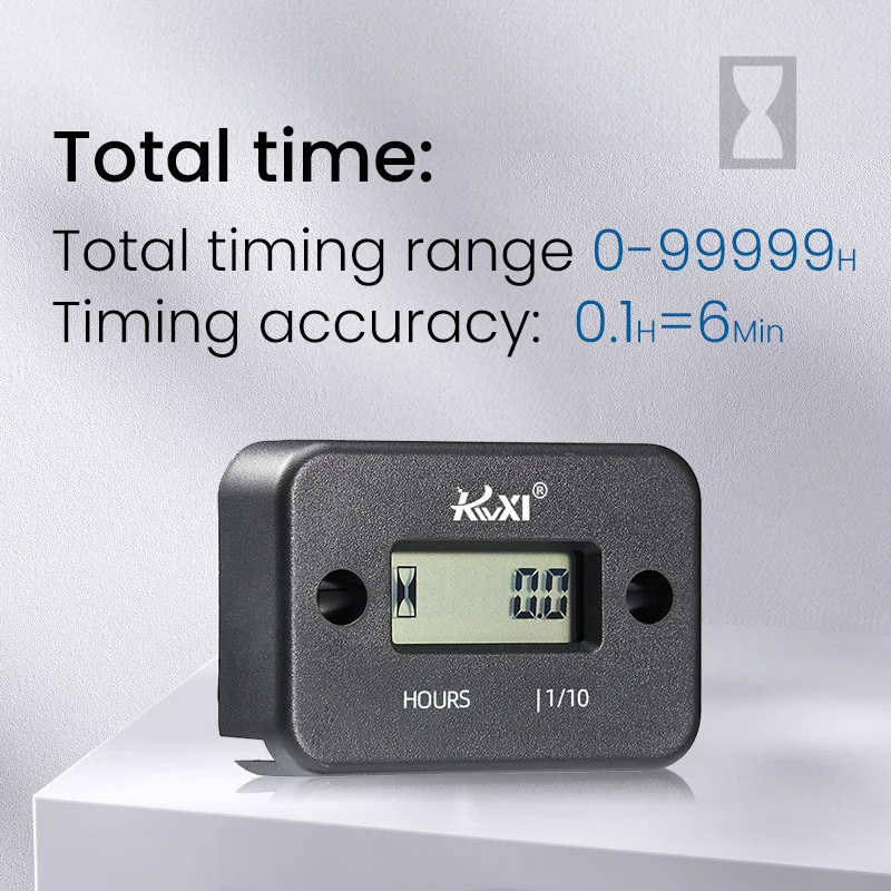 LSQ-01 Tachometer Hour Meter Digital Display for Chainsaw Lawnmover Motorcycle Digital Board Hour Counter Battery Replaceable Engine Tachometer Tachometer Gauge Tachometer Meter Engine Hour Meter
