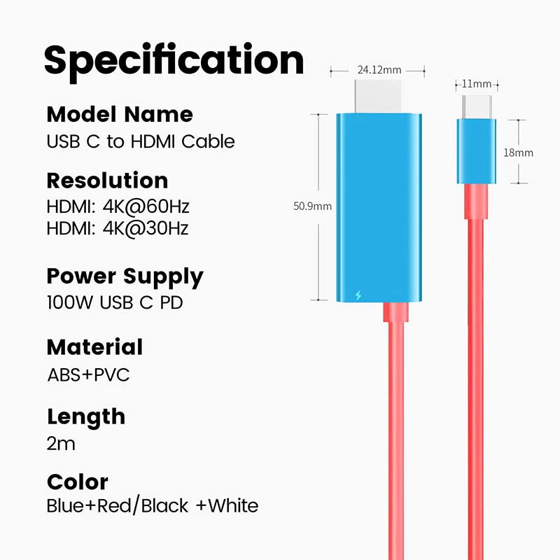 Dex Mode Usb C Cable Hdmi 4k Para Samsung Note2 Mts 60hz