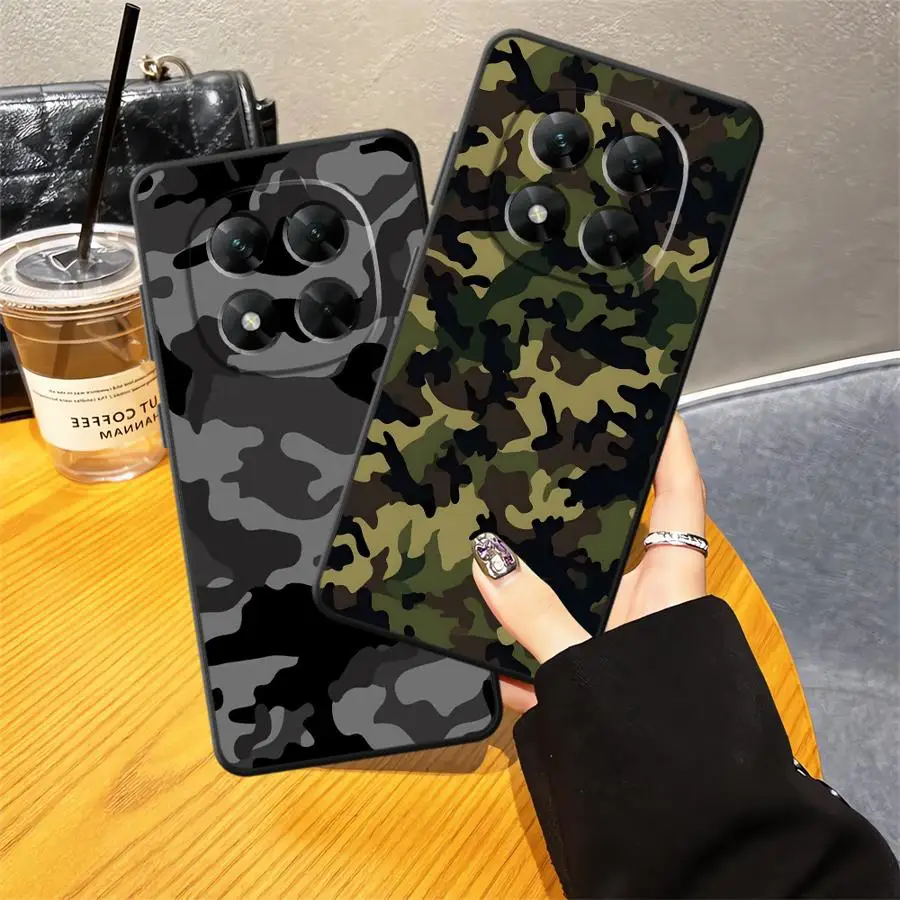Camouflage Pattern Black Soft Phone Cover