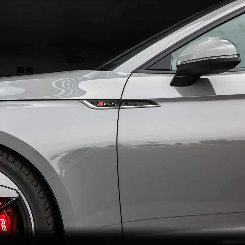 2 Stück ABS Auto-Karosserie Seitenflügel-Emblem Aufkleber Auto-Zubehör für AUDI SLINE S5 RS5 ABT A3 A4 B5 B7 B9 A5 A6 C6 C7 A7 C5 – Detail 13