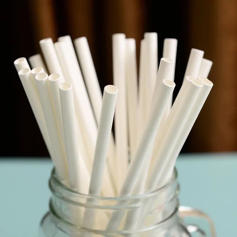 25Pcs Colorful Disposable Paper Drinking Straws Wedding Birthday Party Decor Bar Drink Biodegradable Straws Bubble Tea Straw