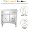 Mirrored Cabinet, Mirrored Nightstand, Mirrored Dresser Accent Chest, Large Mirror Nightstand with 1 Drawer and Two Doors 3
