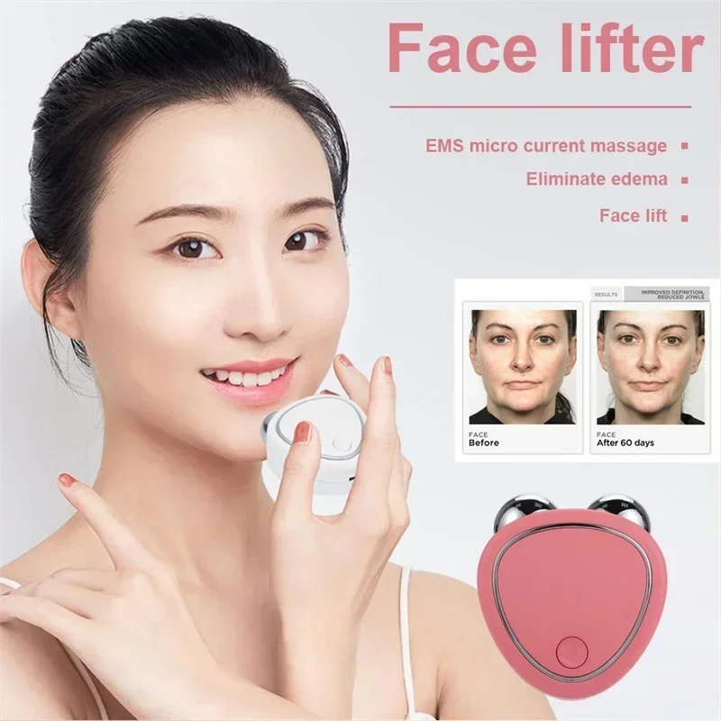 Mini Electric Face Massager Lift Roller Massager Microcurrent Sonic Vibration Facial Lifting Skin Tighten Massage Beauty Care 5