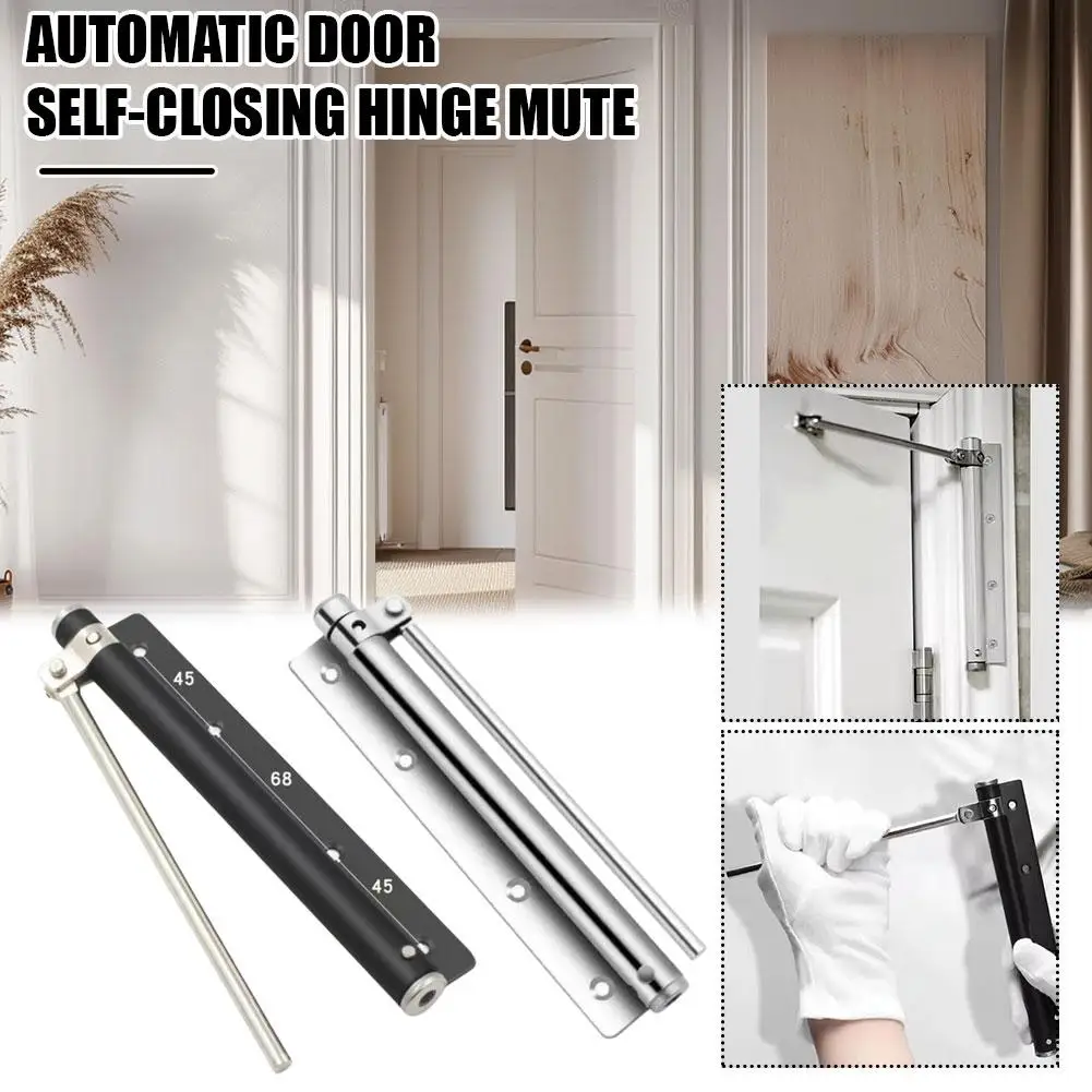Automatic Door Closer Safety Spring Door Closer, Zinc Alloy Adjustable Closing Hinge Closer For Self Closing J0s8