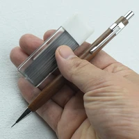 One Set Walnut Wood Mechanical Pencil and Lead 0.5mm Point Pen Writing Smooth Office School Drawing Sketching Chinese Stationery 1