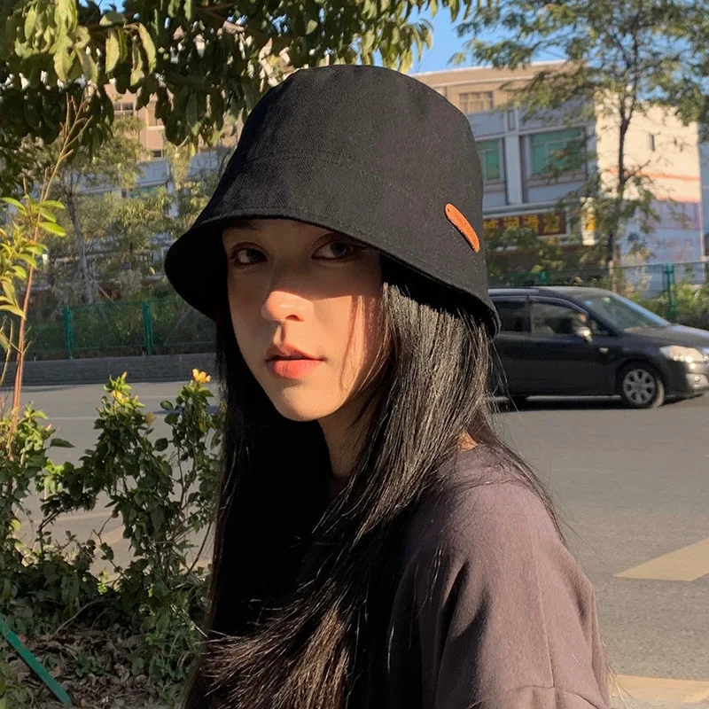 Women Bucket Hat Japanese Fashion Cotton Foldable Fisherman Hats Female Sun Protect Basin Cap